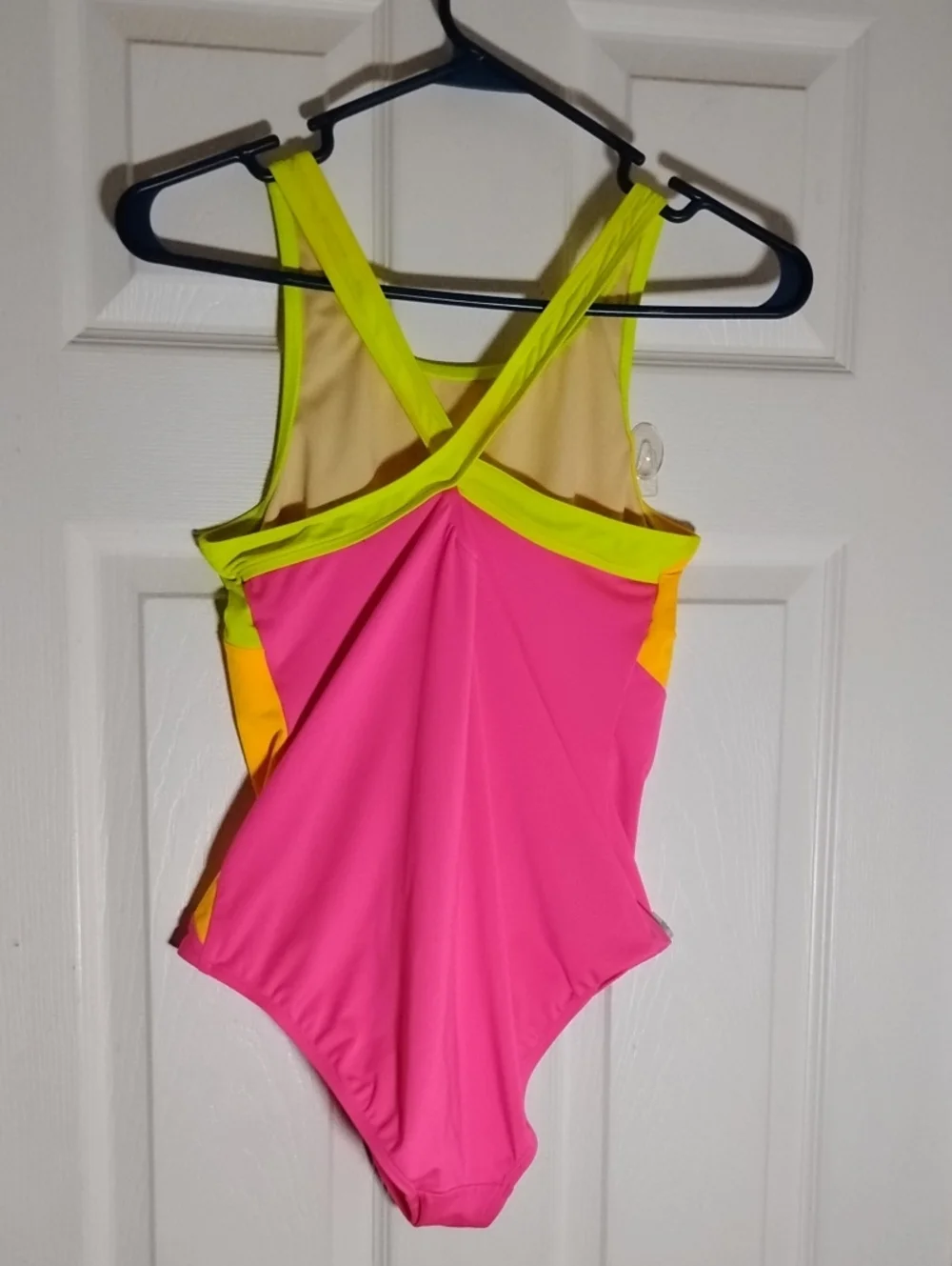 Lands' End Neon Color Blocked One Piece Girl's Swimsuit 14+